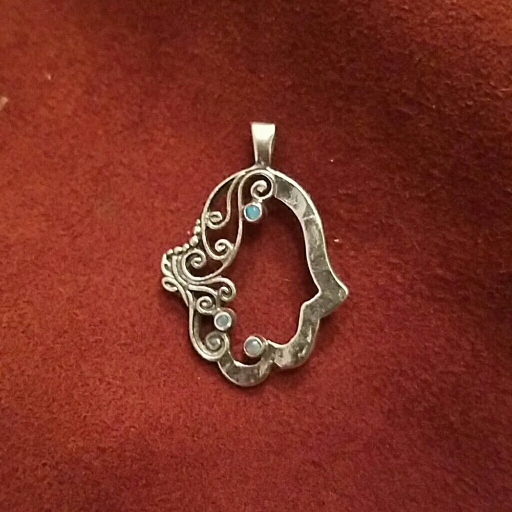 Absolutely stunning Hamsa and Opal pendant